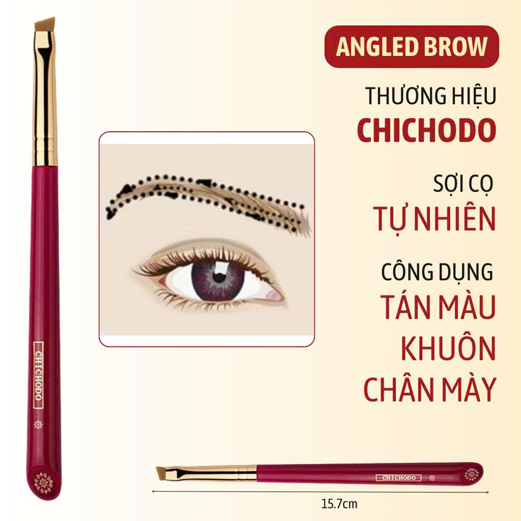 Cọ Tán Màu Chân Mày/Định Hình Khuôn Mày Đầu Xéo Lông Dày CHICHODO Angled Brow C118